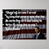 Barack Obama Change Zitat Poster (Vorne)