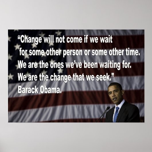 Barack Obama Change Zitat Poster (Vorne)
