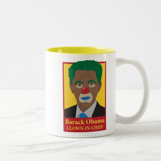 Barack Obama Clown Zweifarbige Tasse (Rechts)