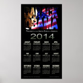 Barack Obama Cutout Calendar 2014 | schwarz Poster (Vorne)