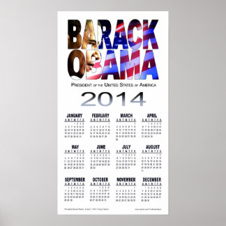 Barack Obama Cutout Calendar 2014 | weiß Poster