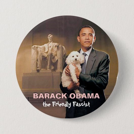 Barack Obama, der freundliche Faschist Button (Vorderseite)