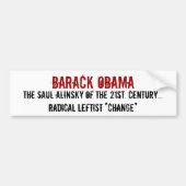 Barack Obama, der Saul Alinsky vom 21. CEN… Autoaufkleber (Vorne)
