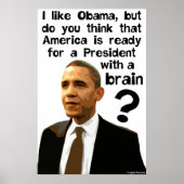 Barack Obama - Ein Präsident mit einem Gehirn Poster (Vorne)