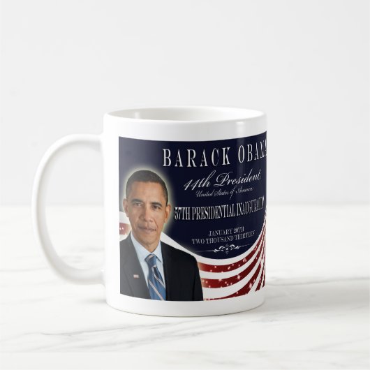 Barack Obama Einweihungs-GedenkTasse 2013 Kaffeetasse (Links)