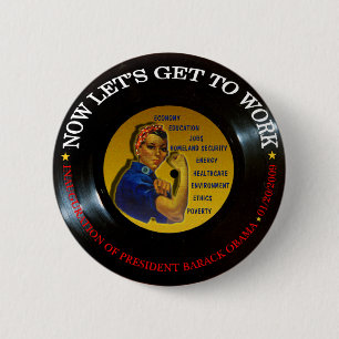 BARACK OBAMA EINWEIHUNGS-VINYL BUTTON