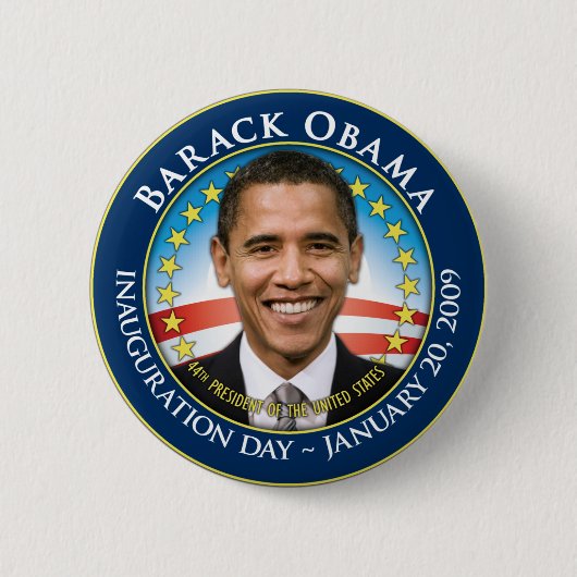 Barack Obama Eröffnungsknopf Button (Vorderseite)