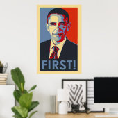 Barack Obama ERSTES! Poster (Heimbüro)