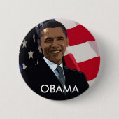 Barack Obama Flaggen-Knopf Button (Vorderseite)