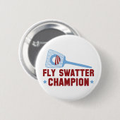 Barack Obama: Fliegeswatter-Meister Button (Vorne & Hinten)