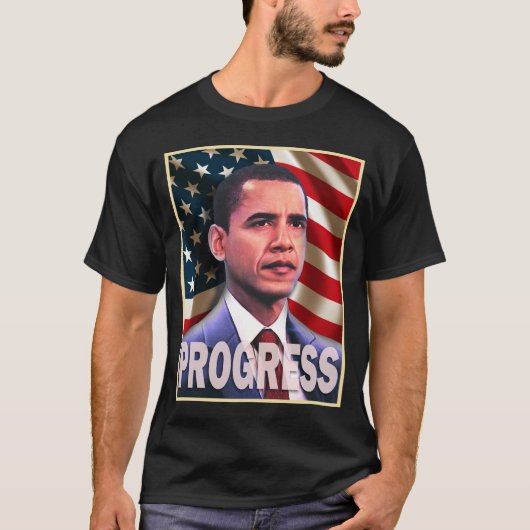 Barack Obama Fortschritt 2008 T-Shirt (Vorderseite)