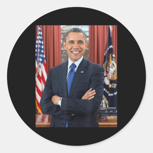Barack Obama Foto 44. Präsident Potus Patriotic Runder Aufkleber (Vorderseite)
