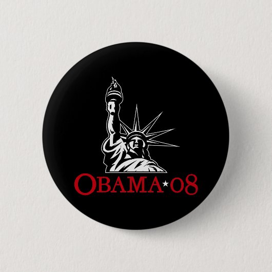 Barack Obama Freiheitsstatue 2008 Knopf Button (Vorderseite)