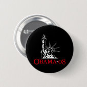 Barack Obama Freiheitsstatue 2008 Knopf Button (Vorne & Hinten)