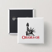 Barack Obama Freiheitsstatue 2008 Knopf Button (Vorne & Hinten)