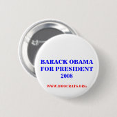 BARACK OBAMA FÜR PRÄSIDENT 2008 BUTTON (Vorne & Hinten)