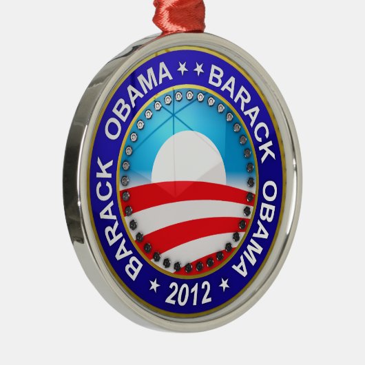 Barack Obama für Präsidenten 2012 Silbernes Ornament (Rechts)