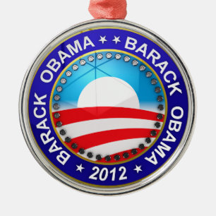 Barack Obama für Präsidenten 2012 Silbernes Ornament
