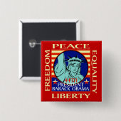 BARACK OBAMA GEWINNE! - - Besonders angefertigt - Button (Vorne & Hinten)