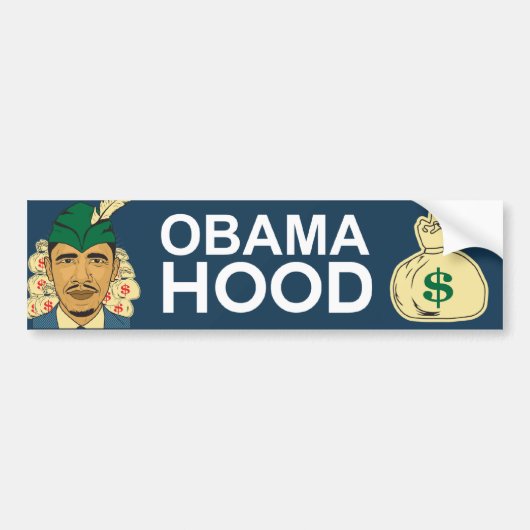 Barack Obama Hauben-Robin Hood Autoaufkleber (Vorne)