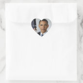 Barack Obama Herz-Aufkleber (Tasche)