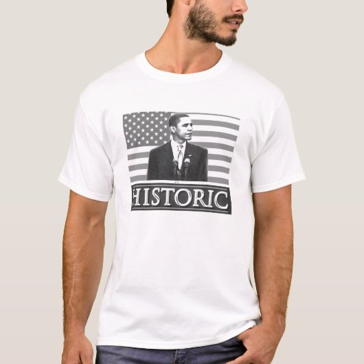 Barack Obama "historischer" T - Shirt (weiß) (Vorderseite)