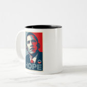 Barack Obama Hoffnungs-Plakat Zweifarbige Tasse (Vorderseite Links)