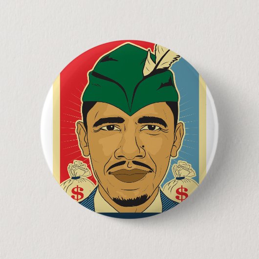 Barack Obama Hood Robin Hood Button Barrack Obama. (Vorderseite)