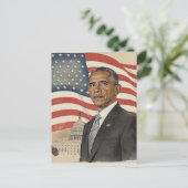 Barack Obama in front of American Flag and Capitol Postkarte (Stehend Vorderseite)