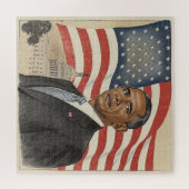 Barack Obama in front of American Flag and Capitol Puzzle (Horizontal)