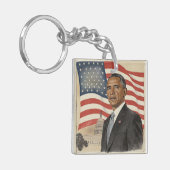 Barack Obama in front of American Flag and Capitol Schlüsselanhänger (Vorderseite links)