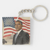 Barack Obama in front of American Flag and Capitol Schlüsselanhänger (Rückseite)