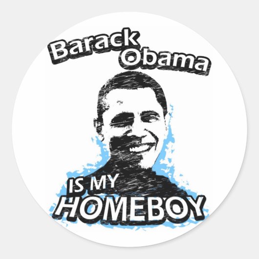 Barack Obama ist mein Homeboy Runder Aufkleber (Vorderseite)