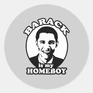 Barack Obama ist mein Homeboy Runder Aufkleber