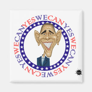 Barack Obama ja können wir - Rot und Blau Magnet