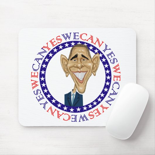 Barack Obama ja können wir - Rot und Blau Mousepad (Mit Mouse)