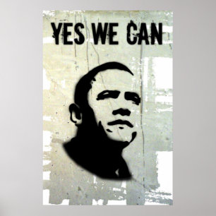 Barack Obama: JA KÖNNEN WIR (Schablone) Poster
