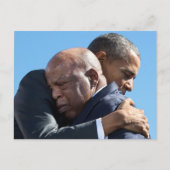 Barack Obama & John Lewis Hugging Postkarte (Vorderseite)