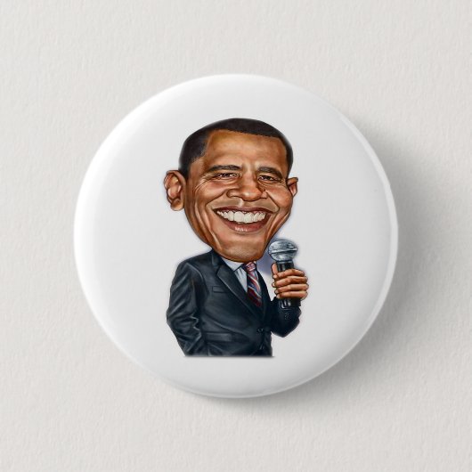 Barack Obama Karikatur-Reihe Button (Vorderseite)