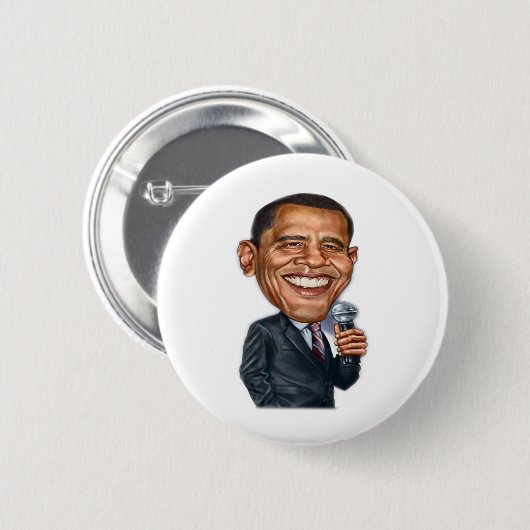 Barack Obama Karikatur-Reihe Button (Vorne & Hinten)