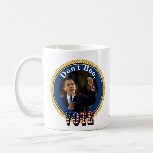 Barack Obama....Kein Boo, STIMMEN Kaffeetasse (Links)