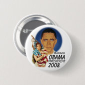 Barack Obama Knopf Button (Vorne & Hinten)
