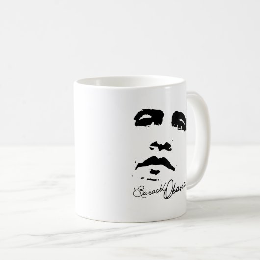 Barack Obama Kopf Kaffeetasse (VorderseiteRechts)