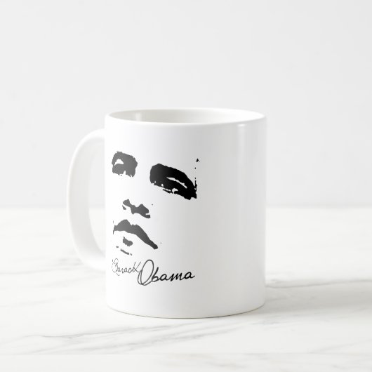 Barack Obama Kopf Kaffeetasse (Vorderseite Links)