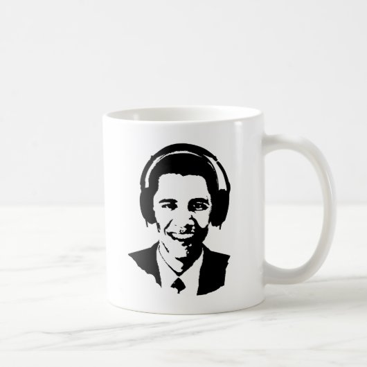 Barack Obama Kopfhörer Kaffeetasse (Rechts)