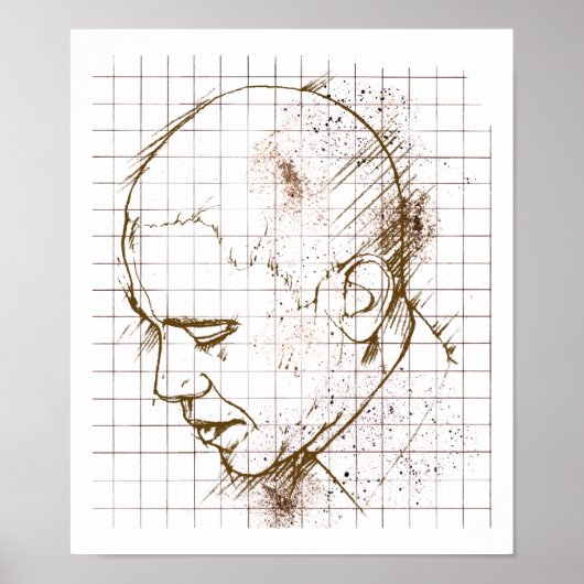 Barack Obama Line Zeichnend Poster (Vorne)