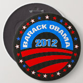 Barack Obama Logo 2012 Schwarzer Hintergrund Button (Vorne & Hinten)