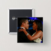 Barack Obama & Michelle, echte Liebe Button (Vorne & Hinten)