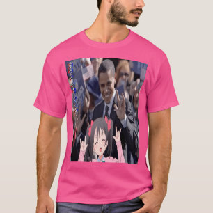 Barack Obama mit Anime Girl T-Shirt