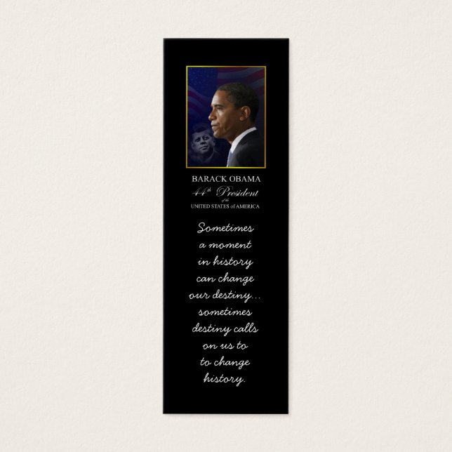 Barack Obama mit JFK - Bookmarker (Vorderseite)